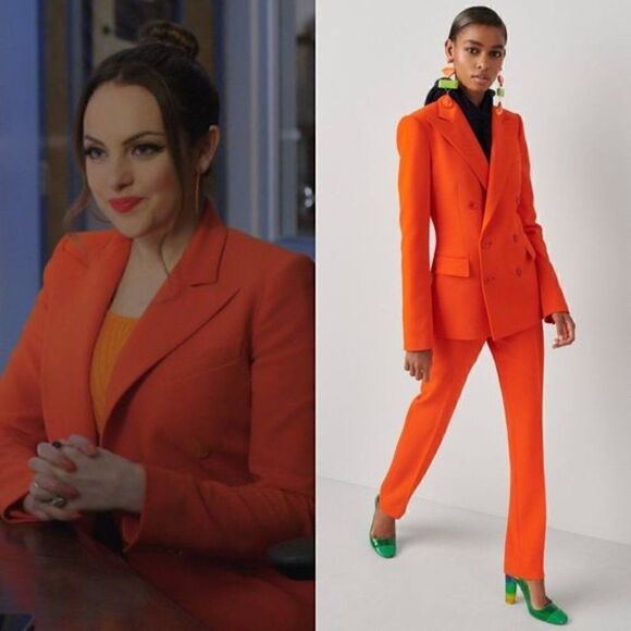 Ralph Lauren Pre-Spring ‘20 Camden Blazer in Mandarin Orange Stretch Wool Crepe - Picture 1 of 16